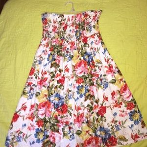 Strapless floral dress