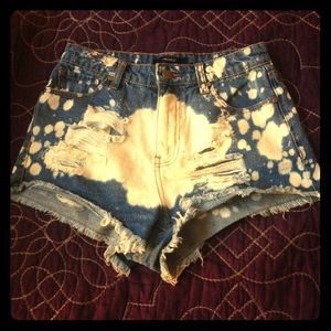 Distressed & Bleached Jean Shorts