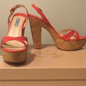 Prada cork heel sandal Prada cork heel sandal