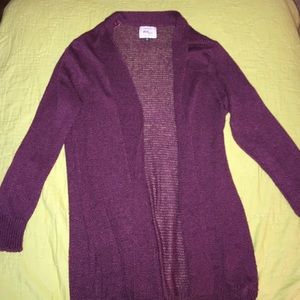 Burgundy knit cardigan
