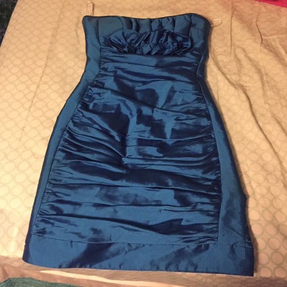 Blue Strapless Dress
