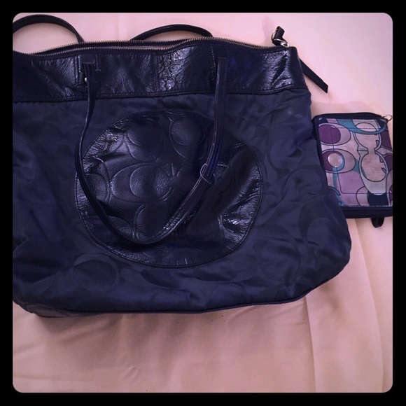 Navy Coach Purse and Wallet