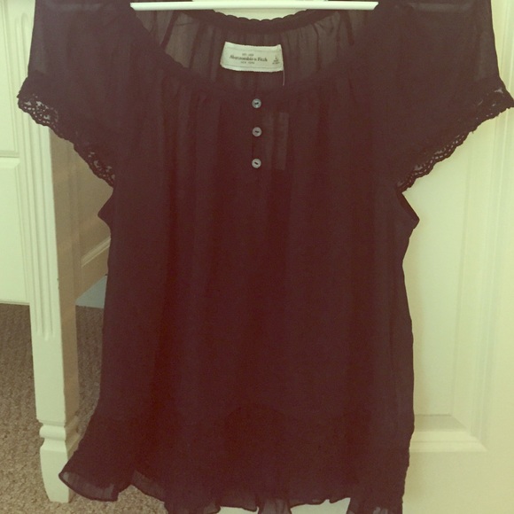 Abercrombie and Fitch navy blue flowy top