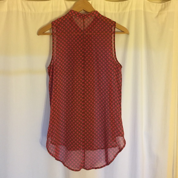 Nordstrom Lush sheer sleeveless button down blouse - Picture 2 of 4