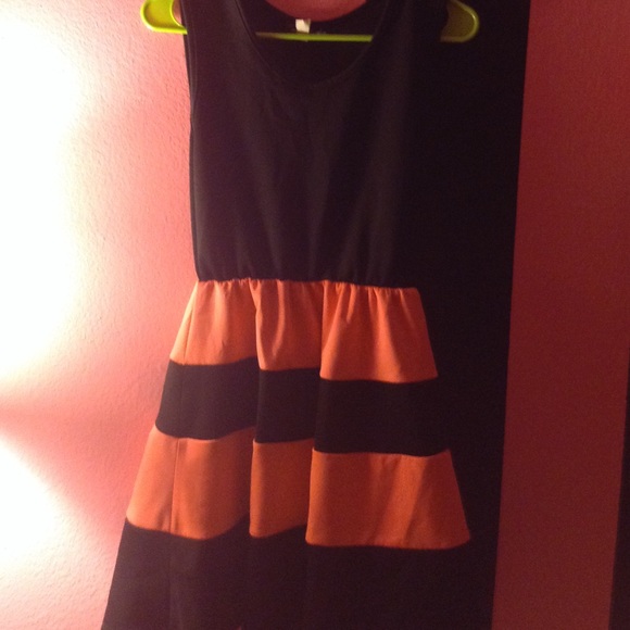 Pink and black dress