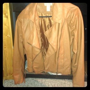 Tan leather jacket