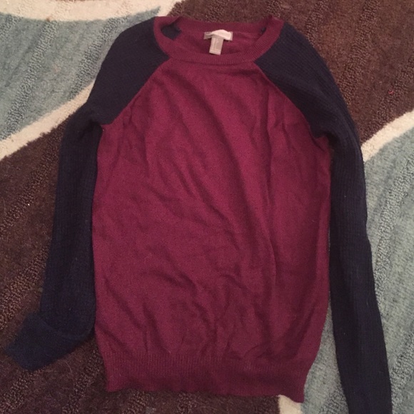 Red and blue sweater