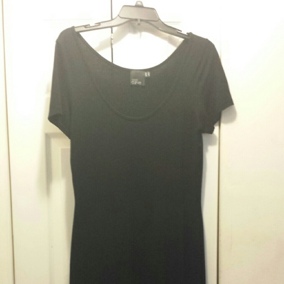 Asos curve black midi dress