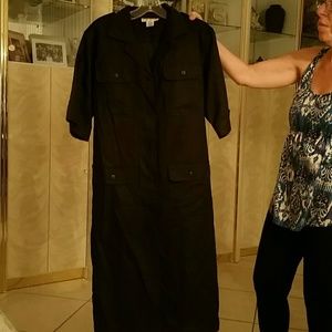 Black cotton casual dress