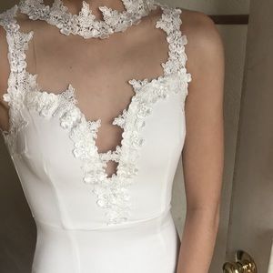 Tobi white lace and mesh floral dress (new)