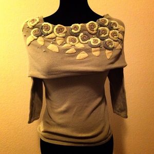 Green Off-Shoulder Sweater