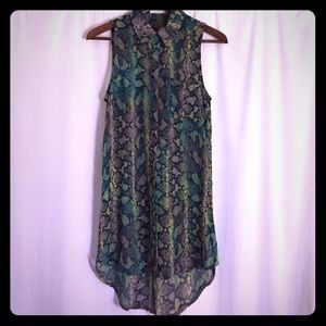 Nordstrom Lush sheer button down blouse