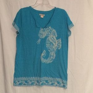 Lucky brand seahorse tshirt