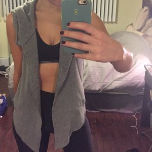 Soft grey cut off hoodie