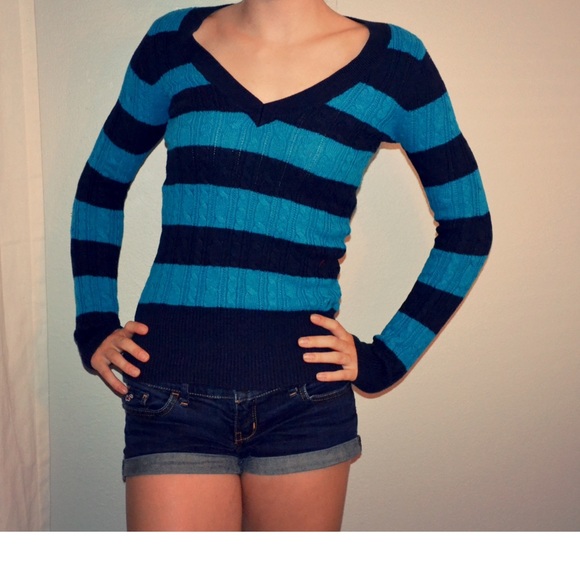 AEO Blue striped sweater