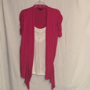 Pink two in one dress top