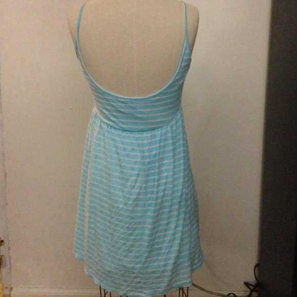 Low Back Blue Striped Dress - Picture 2 of 2