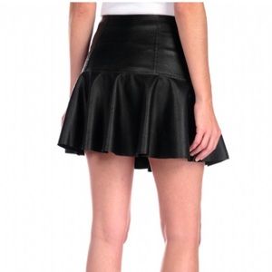 BLANK NYC Size 25 Vegan Leather Mini Skirt Pleated