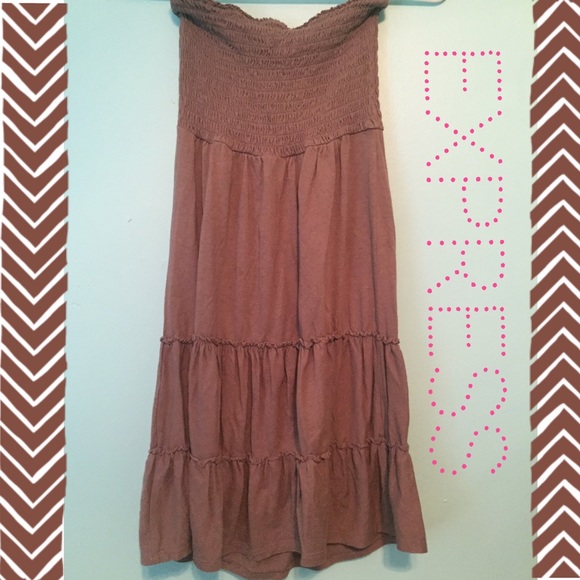 Strapless brown dress!