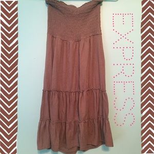 Strapless brown dress!