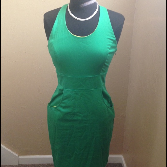 Emerald colored racer back dress