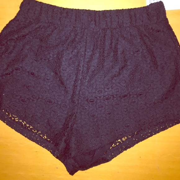 High waisted black shorts