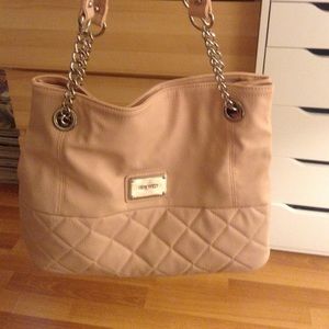 Nine West shoulder bag pale pink quilted tote