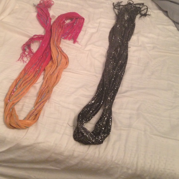 2 sparkly scarves