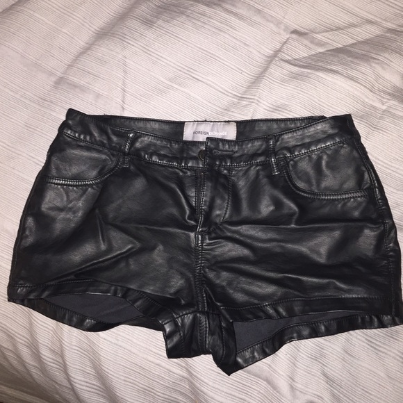 Leather black shorts