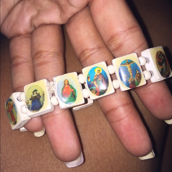 White religious bracelet