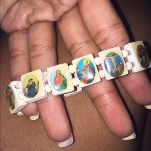 White religious bracelet