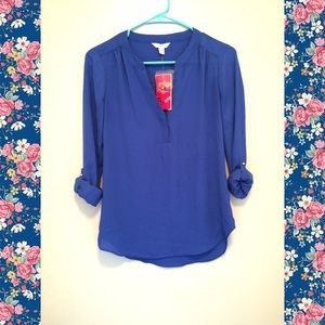 NWT - Beautiful Blue 3/4 Sleeve Blouse by Candies