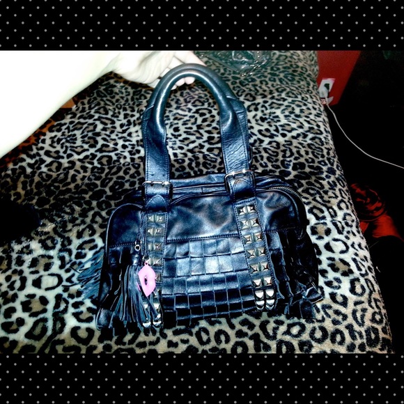 Betsey Johnson leather studded handbag