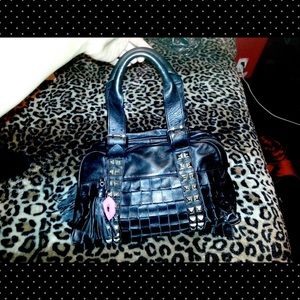 Betsey Johnson leather studded handbag