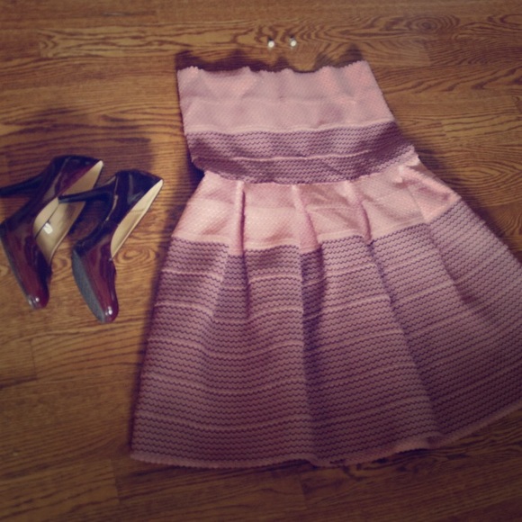 Pink Bandage Dress with Pleats