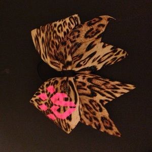 Sparkly cheetah print cheer athletics bow