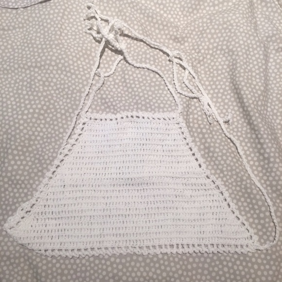 White Crochet Halter Top