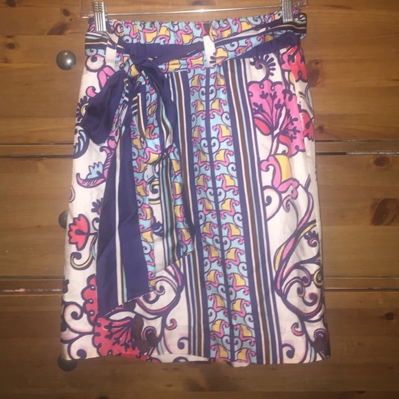Lilly Pulitzer Floral Print Silk Skirt