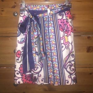 Lilly Pulitzer Floral Print Silk Skirt