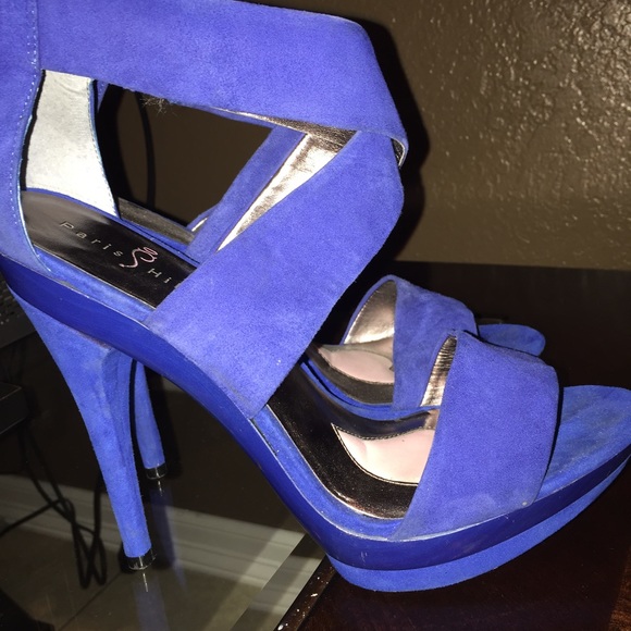 Paris Hilton royal blue shoes