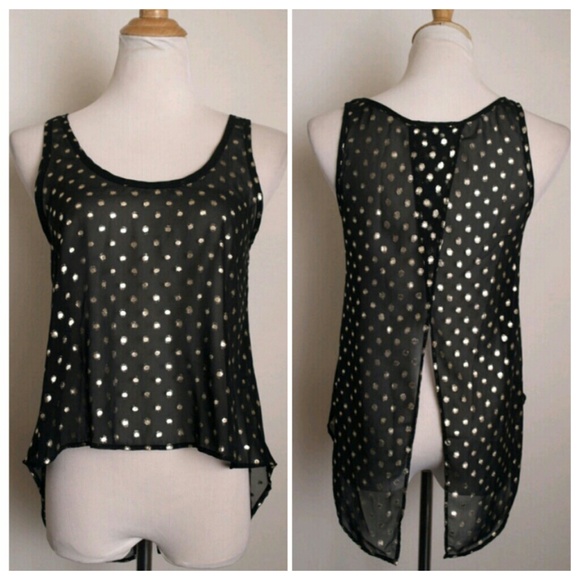 Color in Motion Chiffon Metallic Dots Tulip Top