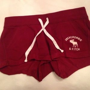 Comfortable Abercrombie Maroon Sweat Shorts