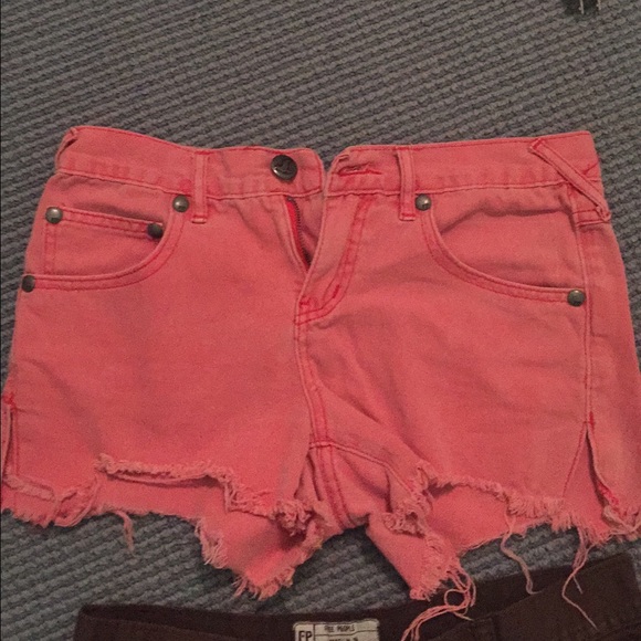free people pink shark bite shorts