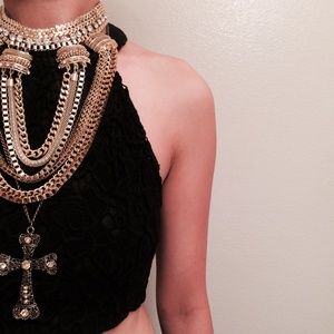 Gold chain/choker necklace