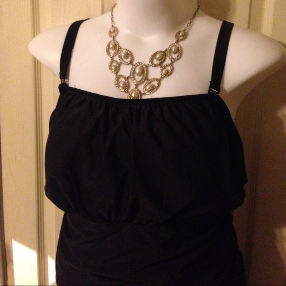 Black plus size swimming suit