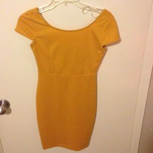 Sophisticated Yellow Forever 21 Tight Pencil Dress