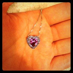 Contessa di Capri Purple Heart SS necklace
