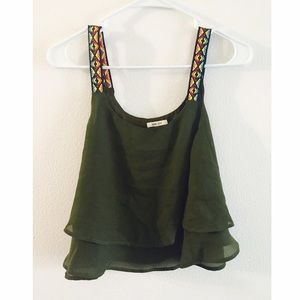 Olive Green Crop Top