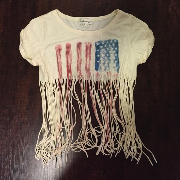 Ripped up American flag tee