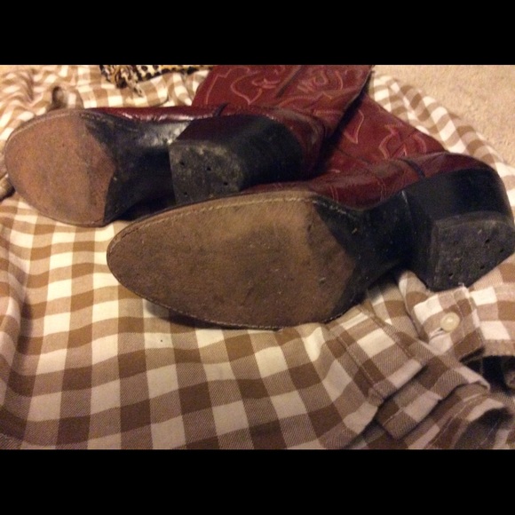 🚫SOLD🚫 Dan Post red leather cowboy boots - Picture 2 of 4
